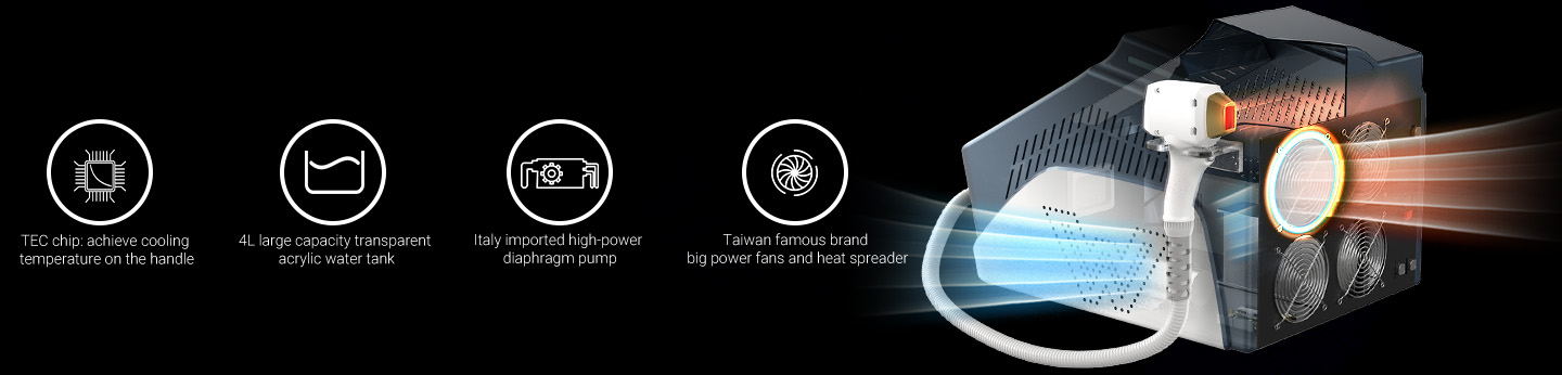 Sapphire contact cooling tip for painless laser hair removal