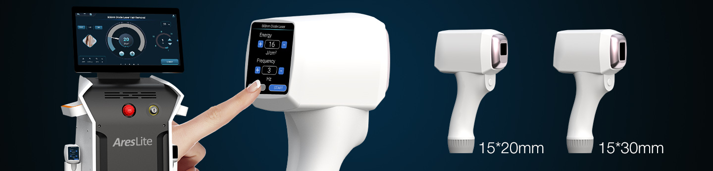 Smart display on laser handpiece for real-time parameter adjustment