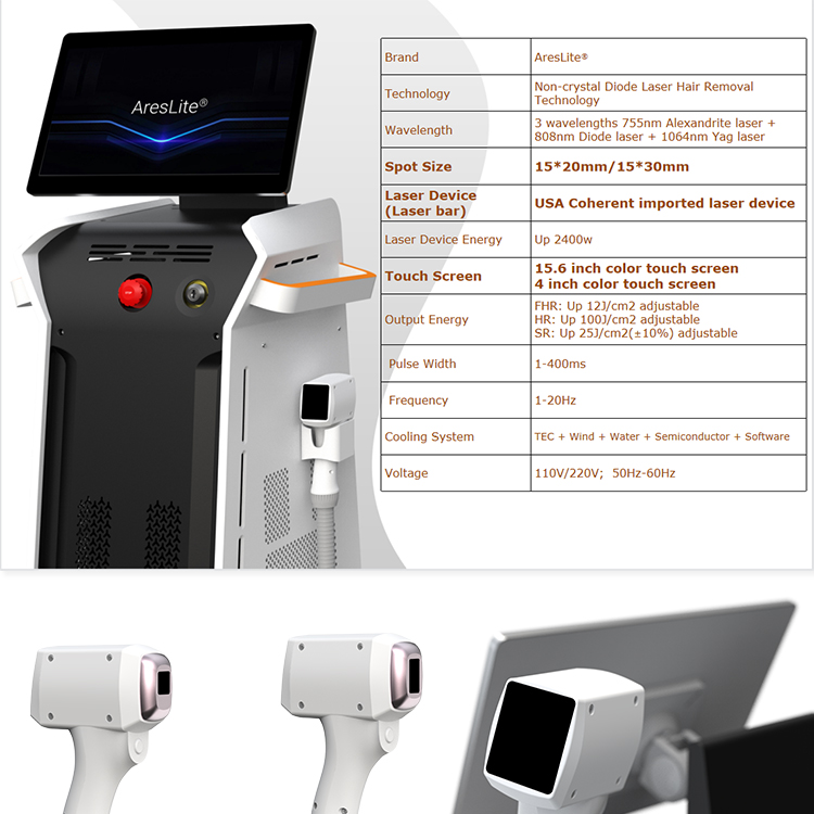 AresLite Non Crystal Diode Laser System For Hair Removal DM40Pro